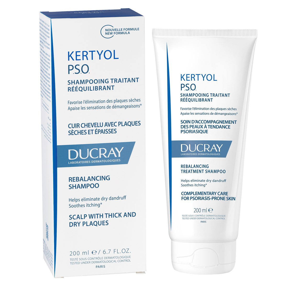 DUCRAY KERTYOL PSO, šampūnas pleiskanojančiai galvos odai, 200 ml