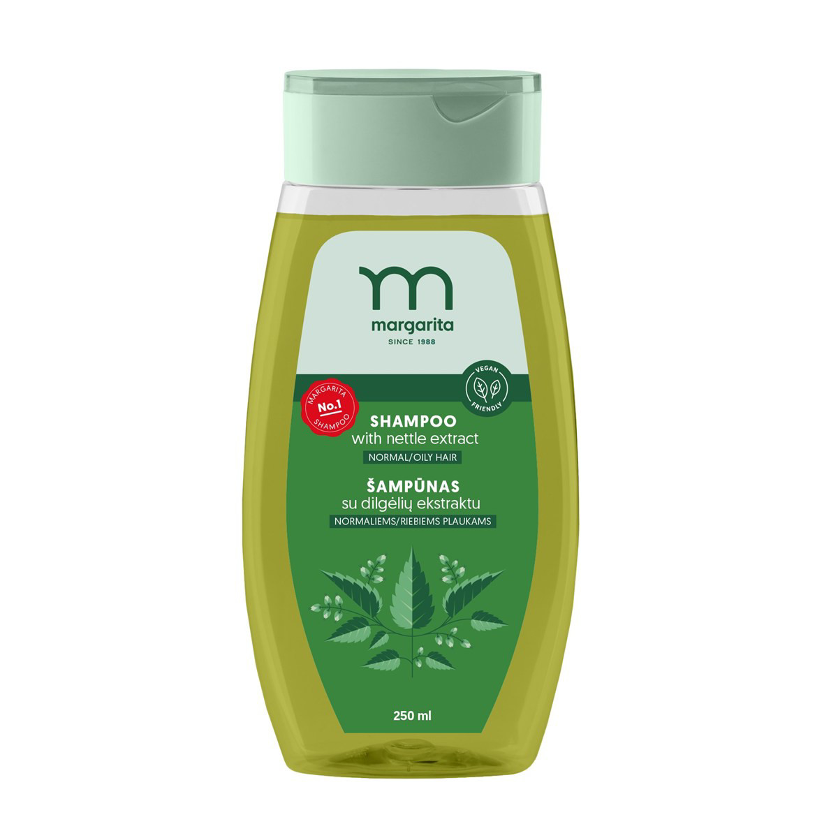 MARGARITA, Šampūnas su dilgėlių ekstraktu normaliems ir riebiems plaukams, 250ml