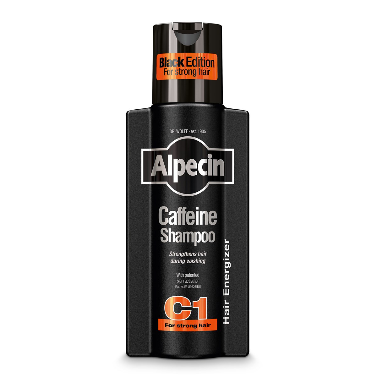 ALPECIN BLACK EDITION, šampūnas su kofeinu nuo plaukų slinkimo, 250 ml