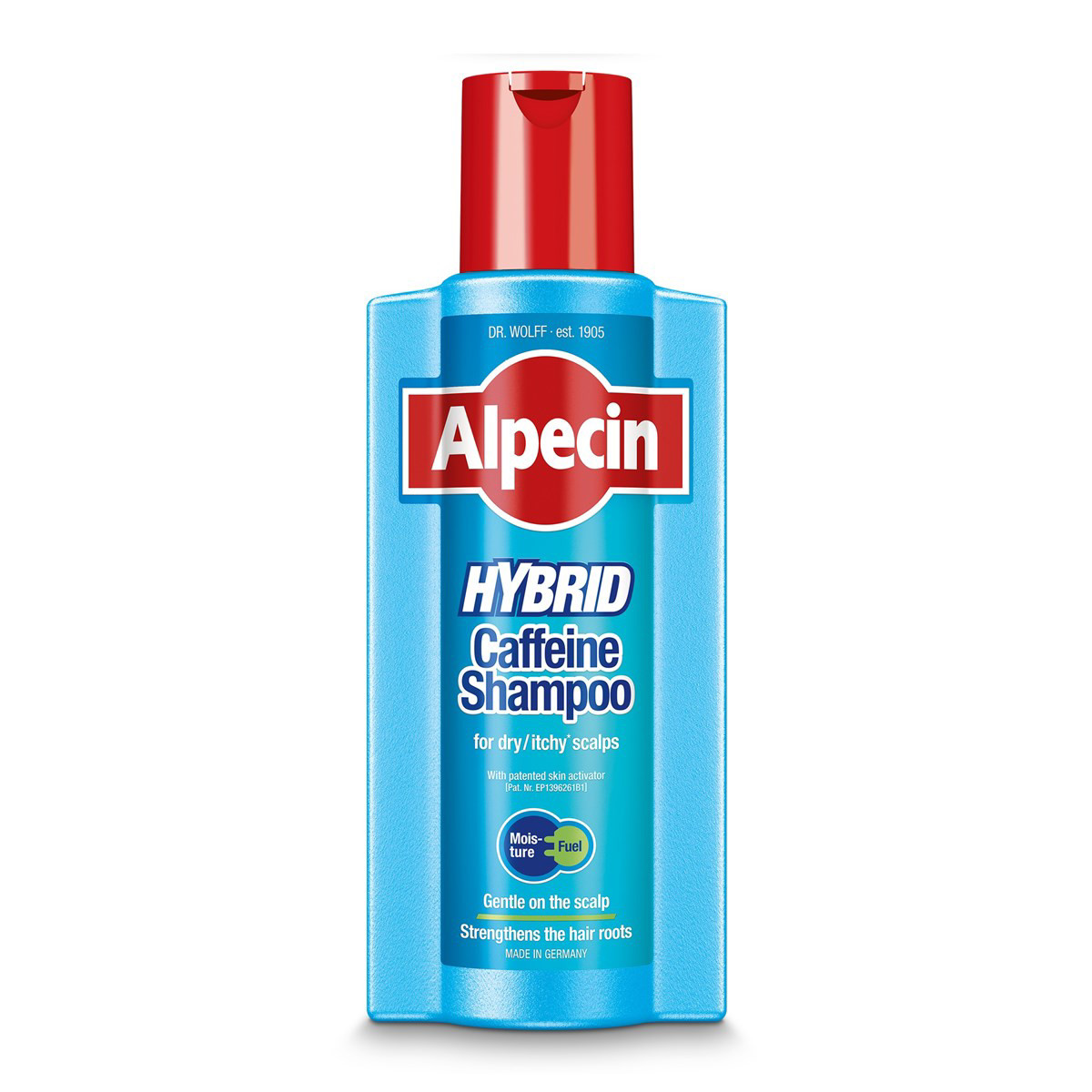 ALPECIN HYBRID, šampūnas su kofeinu sausai galvos odai, 375 ml