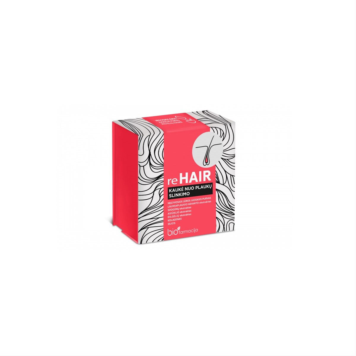 REHAIR, kaukė nuo plaukų slinkimo, purvo kaukės, milteliai, 15 g x 10 pakelių
