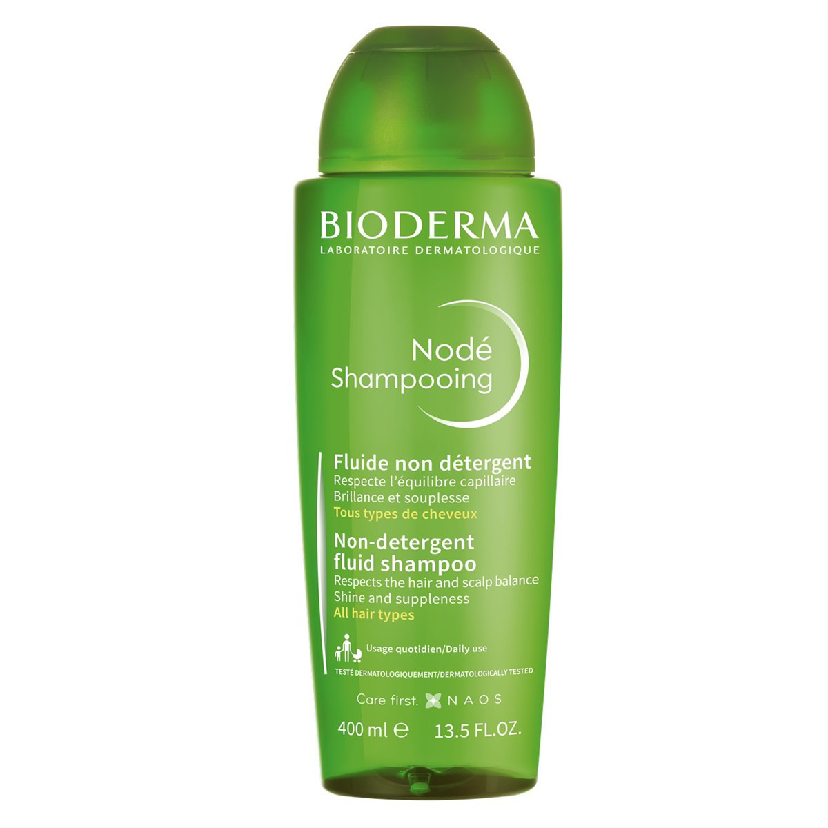 BIODERMA NODE SHAMPOOING FLUID, kasdienis šampūnas jautriai galvos odai visiems plaukų tipams, 400 ml