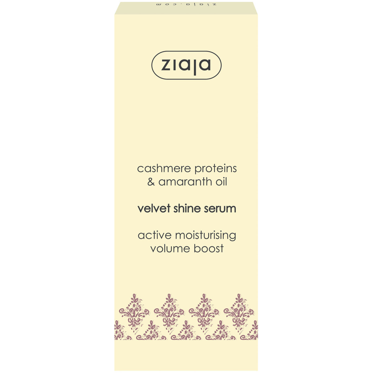 Ziaja, kašmyro proteinų burnočio (amaranto) aliejaus aksominio blizgesio serumas, 50 ml