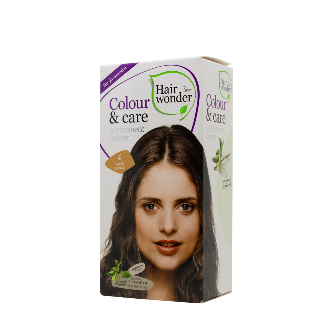 HAIRWONDER Colour & Care ilgalaikiai plaukų dažai be amoniako, spalva tamsi blondinė 6, 100 ml