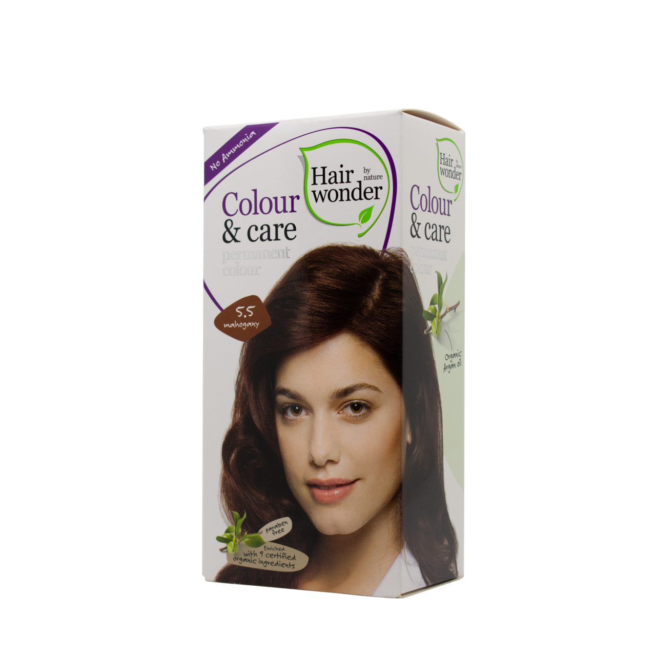 HAIRWONDER Colour & Care ilgalaikiai plaukų dažai be amoniako, spalva raudonmedžio 5.5, 100 ml