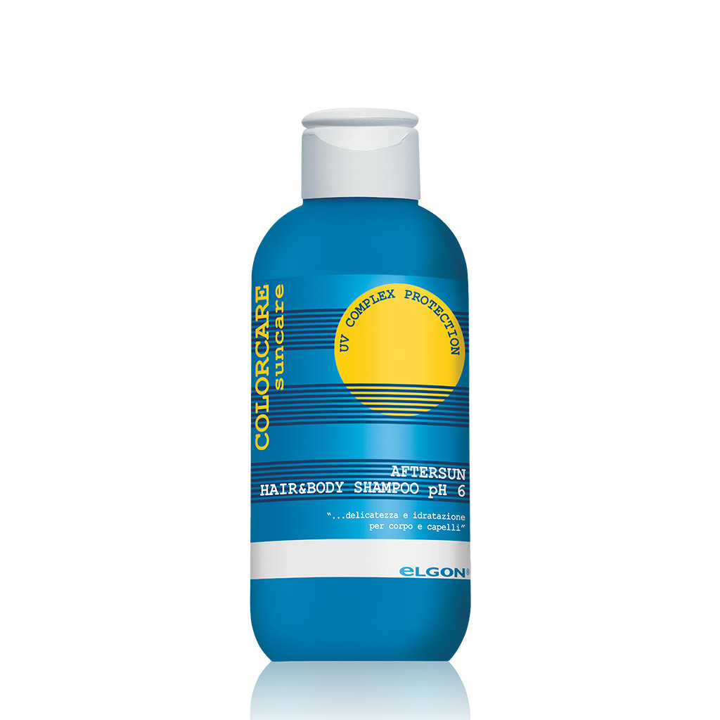 ELGON COLORCARE SUNCARE AFTERSUN HAIR AND BODY SHAMPOO pH 6, šampūnas ir kūno prausiklis, 300 ml