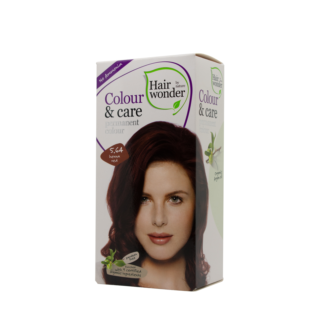 HAIRWONDER Colour & Care ilgalaikiai plaukų dažai be amoniako, spalva henna raudona 5.64, 100 ml