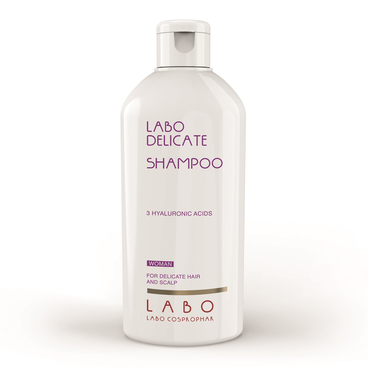 LABO DELICATE, šampūnas jautriai galvos odai su 3 hialurono rūgštimis, moterims, 200 ml