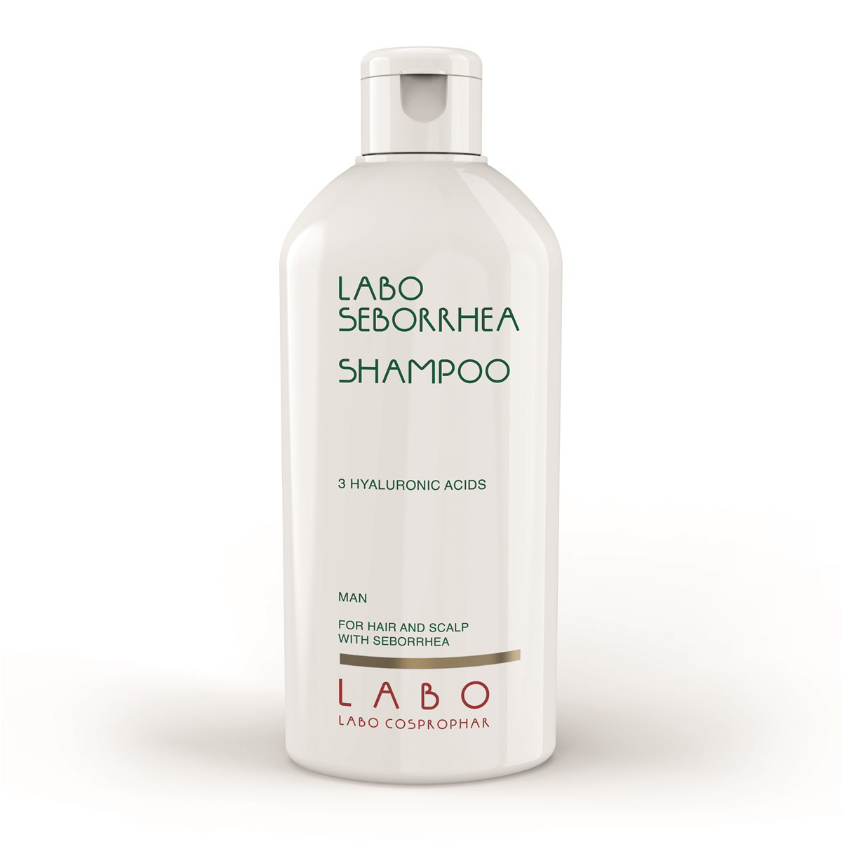LABO SEBORRHEA, šampūnas nuo seborėjos su 3 hialurono rūgštimis, vyrams, 200 ml