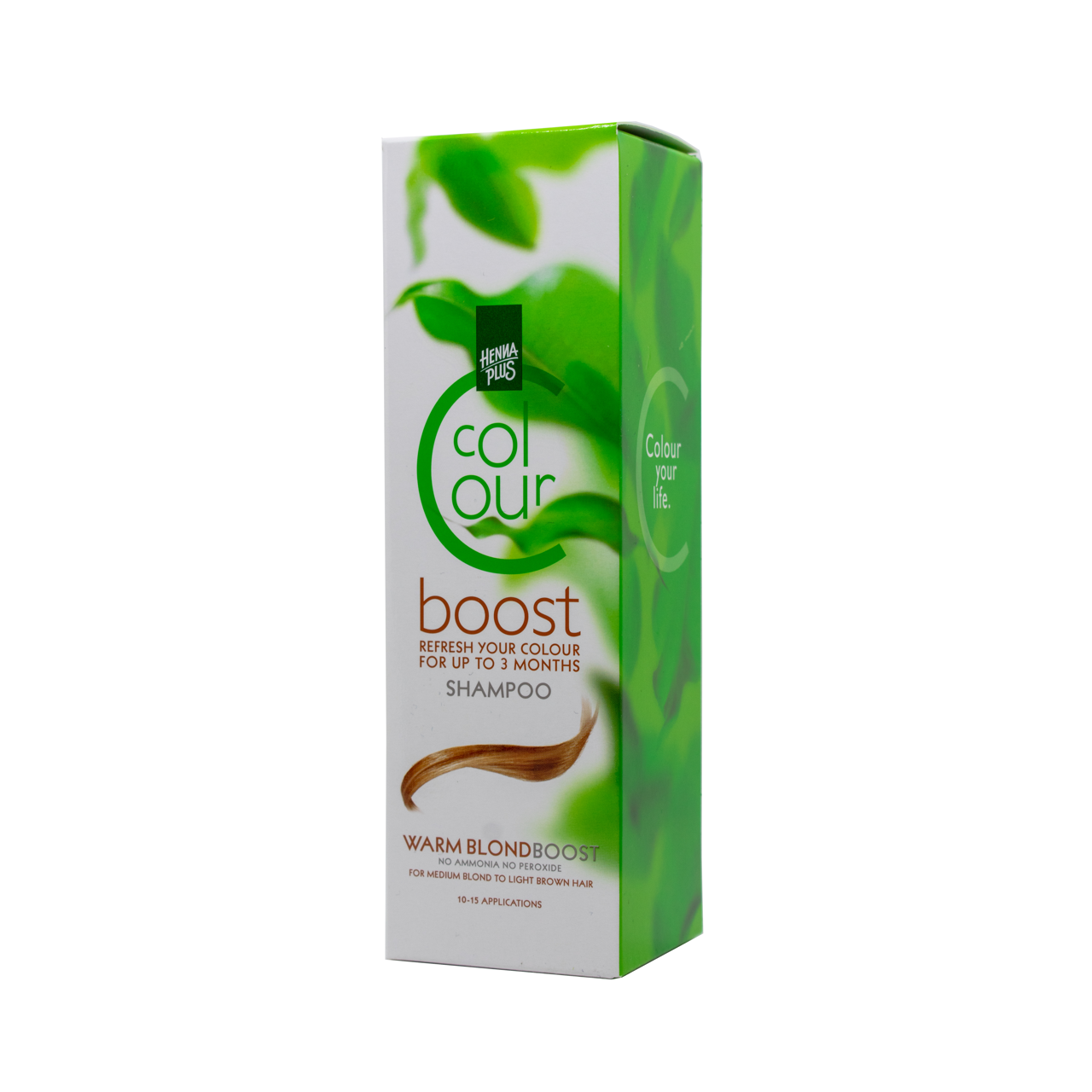 HENNAPLUS dažantis šampūnas Colour Boost Warm Blond  su 8 ekolog. ekstrakt., šilta blondinė, 200 ml