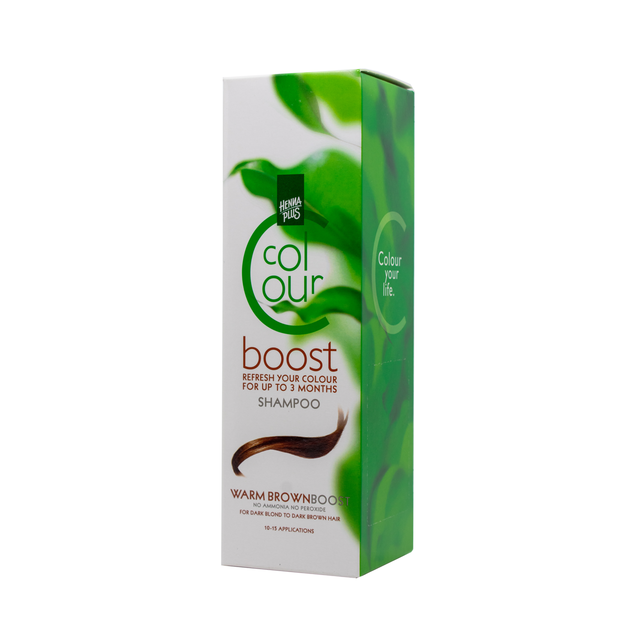 HENNAPLUS dažantis šampūnas Colour Boost Warm Brown su 8 ekolog. ekstraktais,  šilta ruda, 200 ml