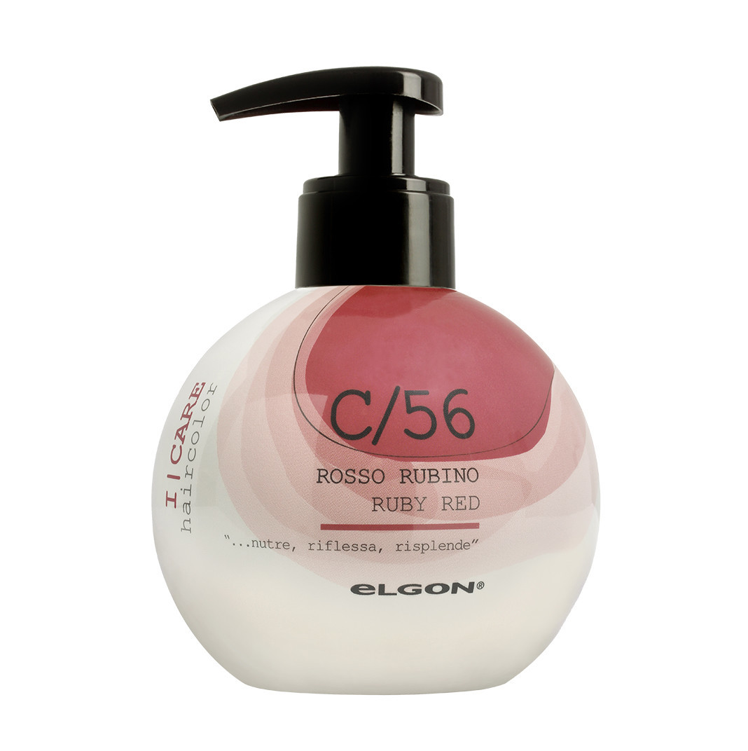 ELGON I CARE, dažantis kondicionierius, C/56 Ruby Red, rubino (bordo) spalva, 200 ml
