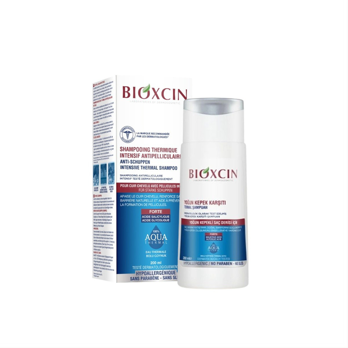 BIOXCIN AQUA THERMAL DS, šampūnas nuo intensyvaus pleiskanojimo, 200ml