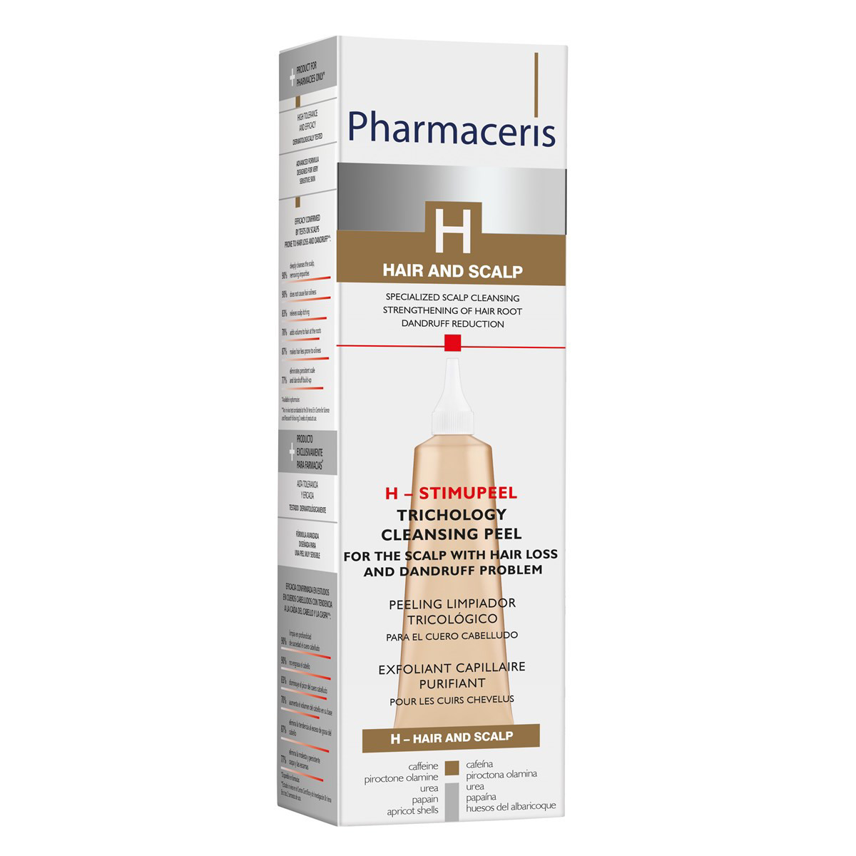 PHARMACERIS H STIMUPEEL, trichologinis galvos pilingas, 125 ml