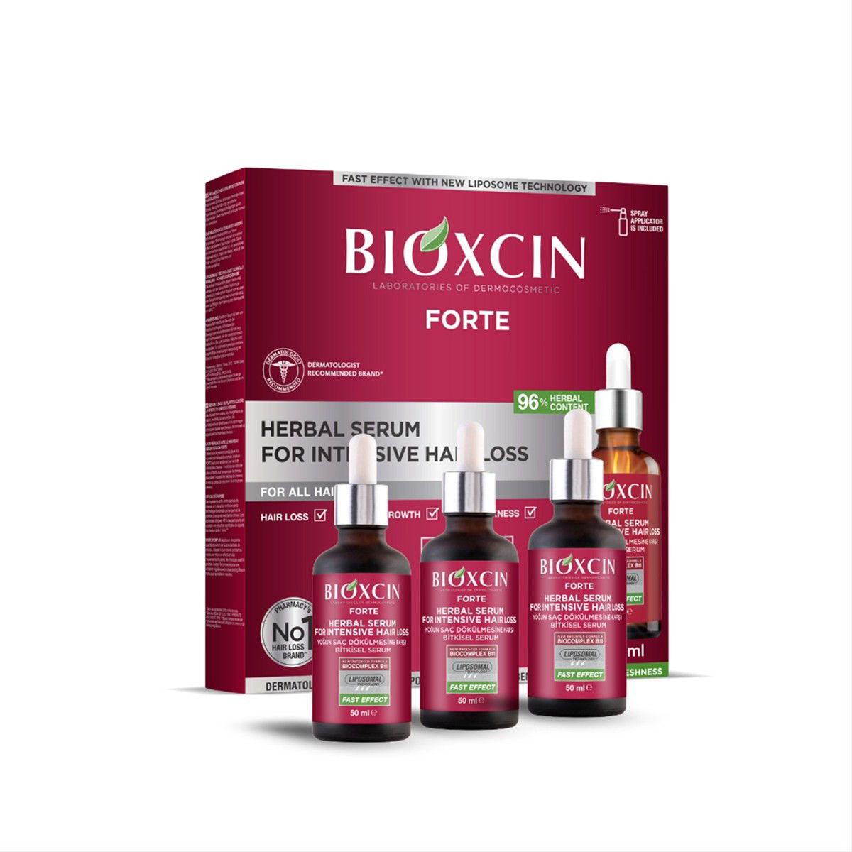 BIOXCIN FORTE, serumas nuo plaukų slinkimo Dermagen, 3x50ml.