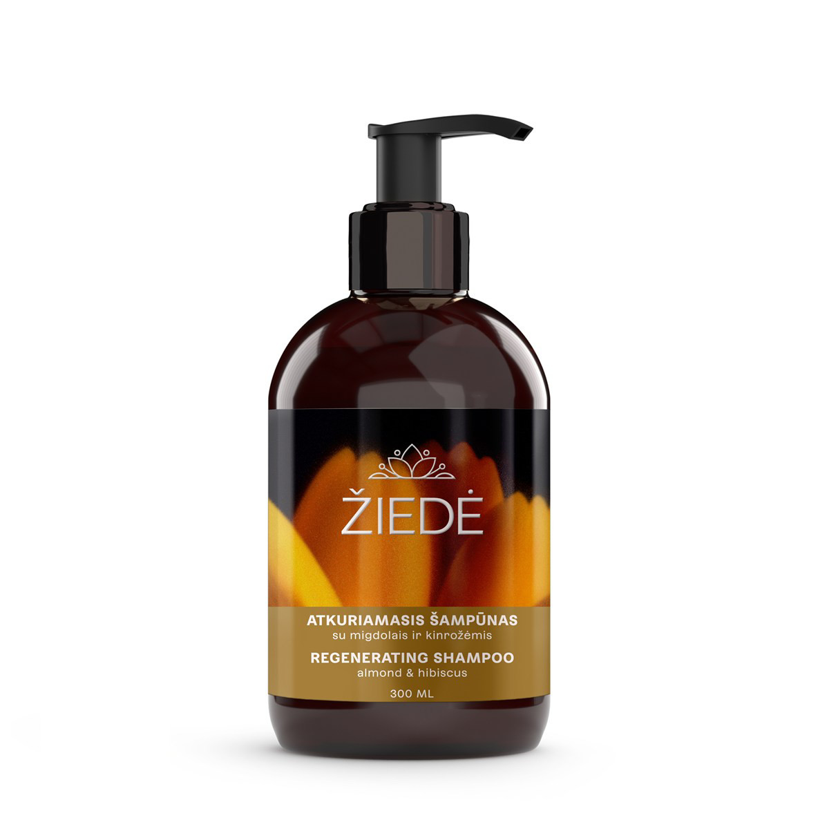 ŽIEDĖ, šampūnas atkuriamasis su migdolais ir kinrožėmis 300ml