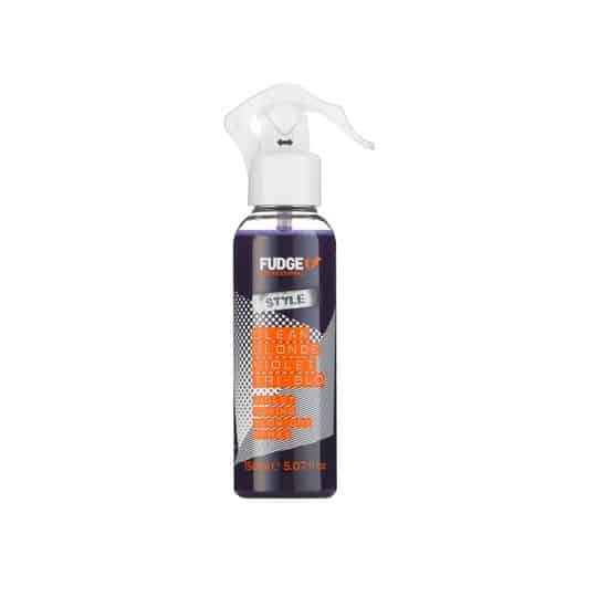FUDGE CLEAN BLONDE TRI-BLO plaukus nuo karščio apsaugantis ir gelsvus plaukų tonus šalinantis purškiklis 150ml.