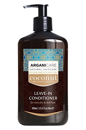 Arganicare Coconut Leave in Conditioner- Nenuplaunamas plaukų kondicionierius su kokoso aliejumi sausiems, nepaklusniems plaukams 400ml