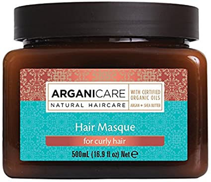 Arganicare Hair masque for curly hair-atstatanti plaukų kaukė garbanotiems plaukams su argano aliejumi ir šilko baltymais 500ml.