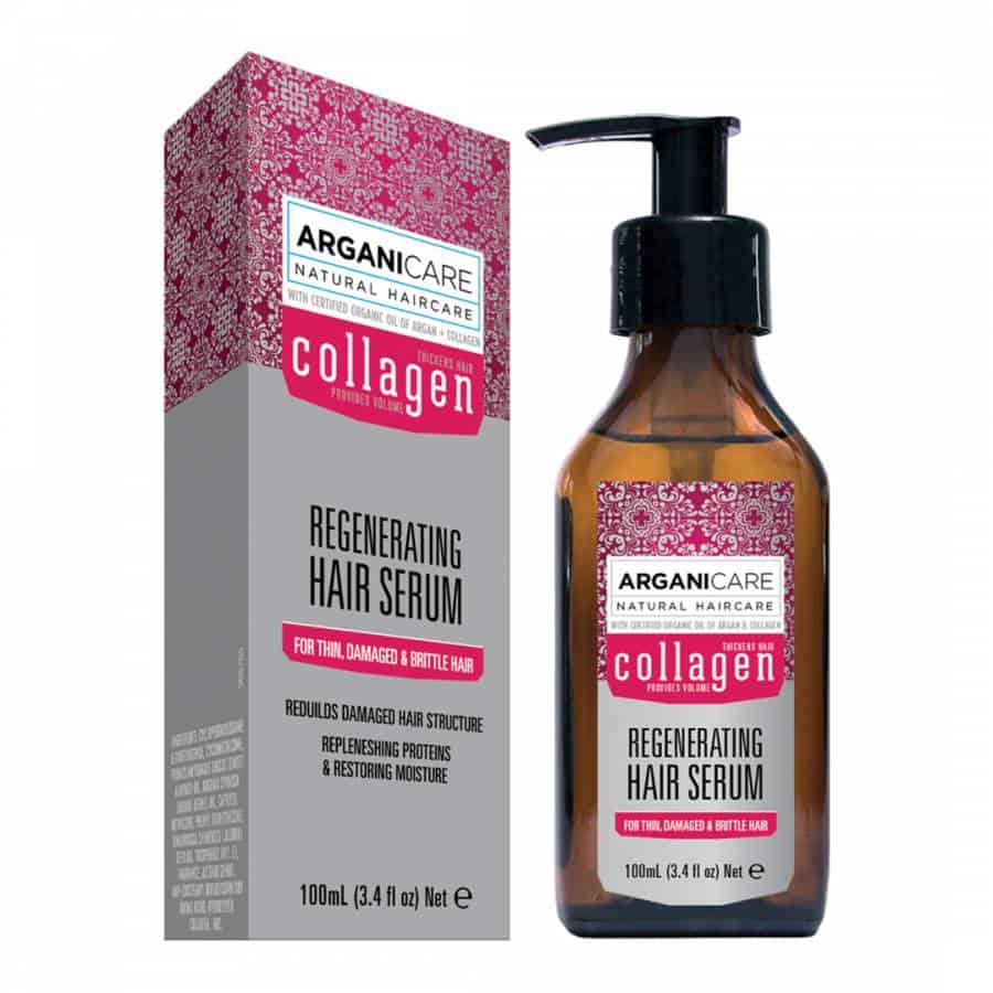 Arganicare Regenerating Hair Serum for thin, damaged & brittle hair-Plaukų serumas su kolagenu ploniems ir pažeistiems plaukams 100ml.