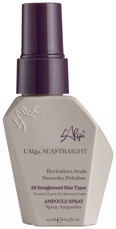 Drėkinanti ampulė plaukams L'Alga SEASTRAIGHT Ampoule Spray LALA160601, tinkama po plaukų tiesinimo procedūrų, 15 ml