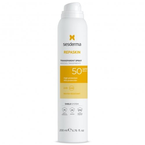 Sesderma Repaskin Transparent Spray SPF50 Apsauginis purškiklis nuo saulės kūnui, 200ml