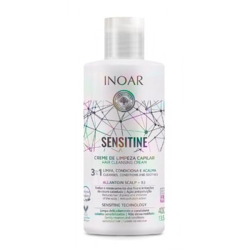 Inoar Sensitine 3-in-1 Cleansing Cream Plaukus valantis kremas, 400ml