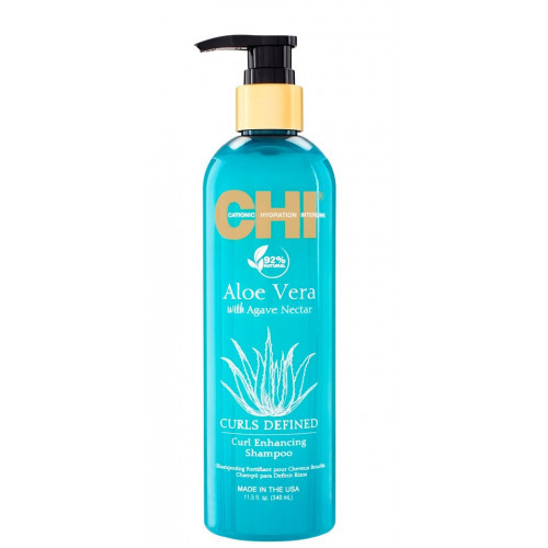 CHI Curls Defined Curl Enhancing Shampoo Garbanas išryškinantis šampūnas su alavijais ir agavų sultimis, 340ml