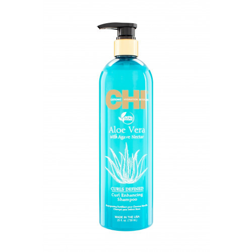 CHI Curls Defined Curl Enhancing Shampoo Garbanas išryškinantis šampūnas su alavijais ir agavų sultimis, 739ml