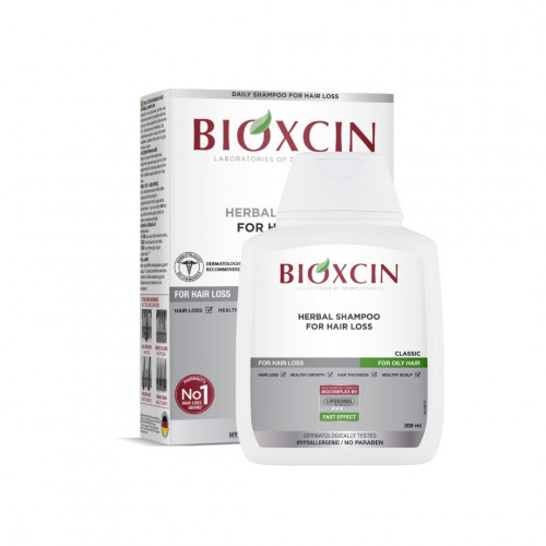 Bioxcin (Bioxsine) Dermagen Shampoo for Hair Loss Šampūnas nuo plaukų slinkimo riebiems plaukams, 300ml