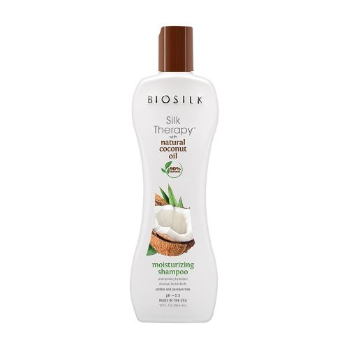 Biosilk Silk Therapy with Natural Coconut Oil Moisturizing Shampoo Drėkinantis šampūnas su organišku kokosų aliejumi, 355ml