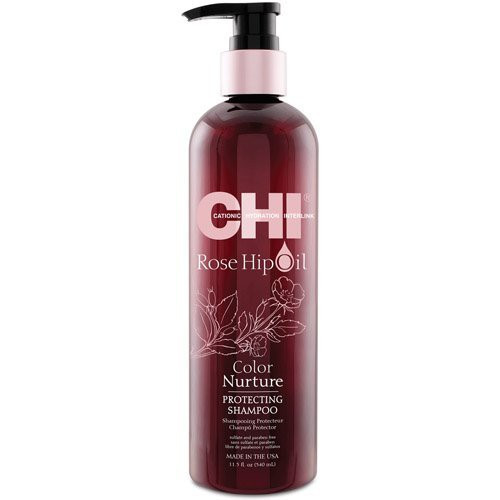 CHI Rose Hip Oil Šampūnas dažytiems plaukams su erškėtuogių aliejumi, 340ml