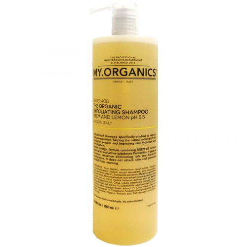 My.Organics Exfoliating shampoo neem and lemon Valantis šampūnas su nimbamedžiu ir citrina, 1000ml