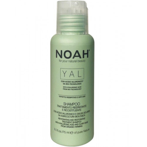 Noah YAL Hydrating And Restorative Treatment Shampoo Atkuriamasis drėkinantis šampūnas su hialurono rūgštimi ir šalaviju, 75ml