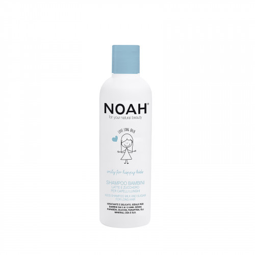 Noah Kids Shampoo Milk And Sugar For Long Hair Vaikiškas šampūnas su pienu ir cukrumi ilgiems plaukams, 250ml