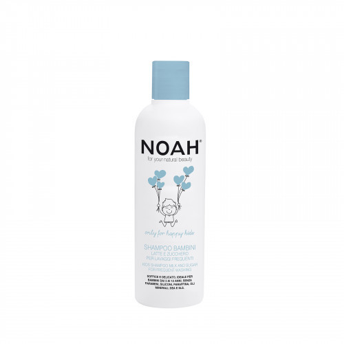 Noah Kids Shampoo Milk And Sugar For Frequent Washing Vaikiškas maitinamasis šampūnas su pienu ir cukrumi dažnam naudojimui, 250ml