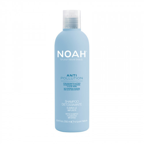 Noah Anti Pollution Detox Shampoo Valomasis-drėkinamasis šampūnas su alijošiaus ir aliejinės moringos ekstraktais, 250ml