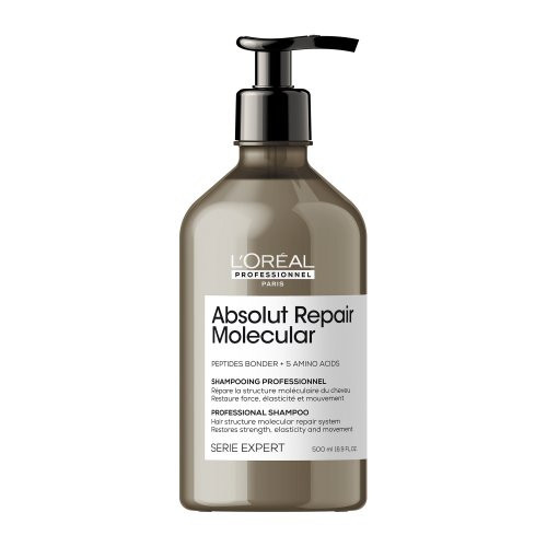 L'Oréal Professionnel Serie Expert  Absolut Repair Molecular Shampoo  Molekulinę struktūrą atstatantis šampūnas pažeistiems plaukams, 500ml