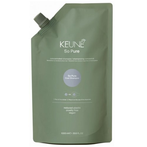 Keune So Pure Cool Shampoo Šampūnas paryškinantis šaltus atspalvius, papildymas, 1000ml