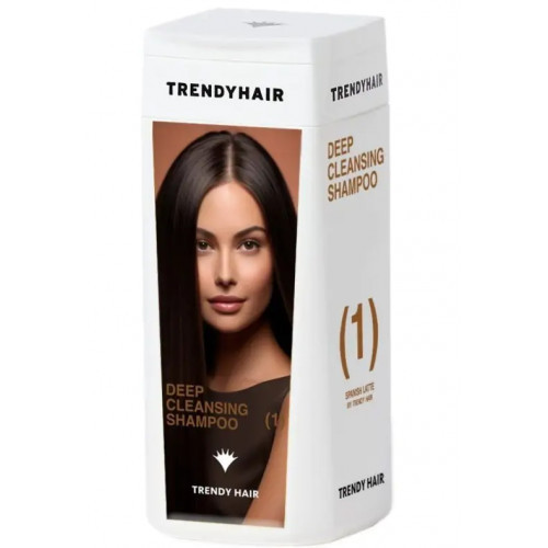 Trendy Hair Spanish Latte Deep Cleansing Shampoo Valomasis, stiprinamasis šampūnas plaukams, 100ml