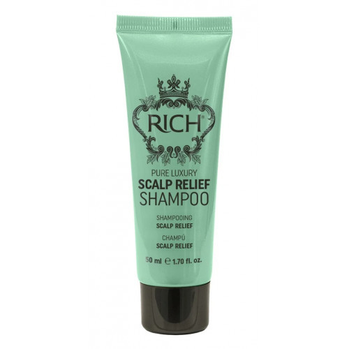 Rich Pure Luxury Scalp Relief Shampoo Valantis, galvos odą raminantis šampūnas, 50ml