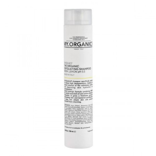 My.Organics Exfoliating shampoo neem and lemon Valantis šampūnas su nimbamedžiu ir citrina, 250ml