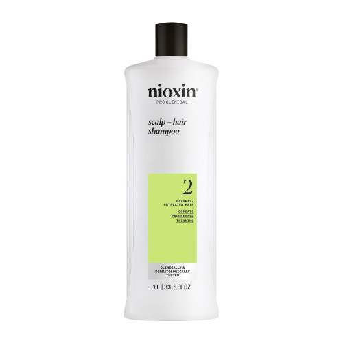 Nioxin Pro Clinical System 2 Shampoo Galvos odos ir plaukų šampūnas stipriai retėjantiems plaukams, 1000ml