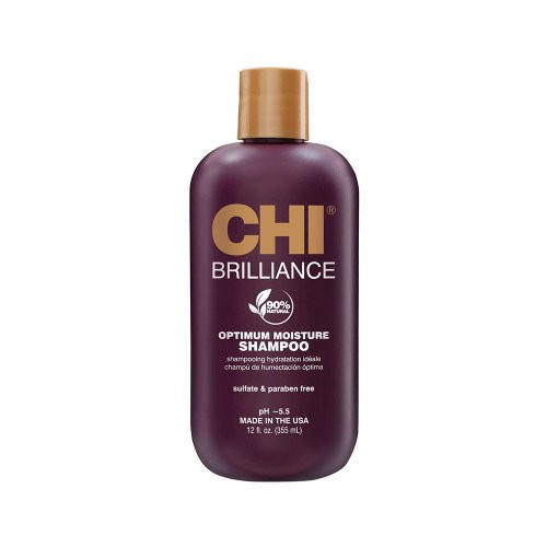 CHI Deep Brilliance Optimum Moisture Shampoo Drėkinamasis šampūnas su alyvuogių ir Monoi aliejais, 355ml