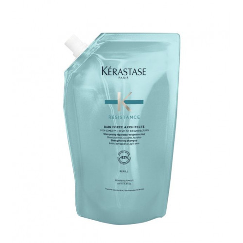 Kérastase Resistance Bain de Force Architecte Pažeistų plaukų šampūnas, 500ml Refill