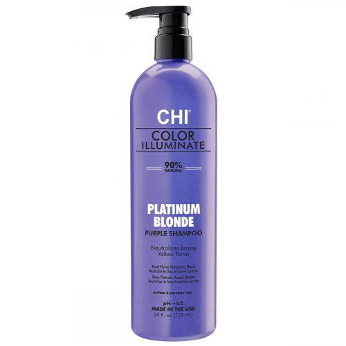 CHI Ionic Color Illuminate Platinum Blonde Shampoo Spalvos atgaivinimo šampūnas, 739ml