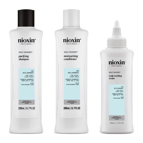 Nioxin Pro Clinical Scalp Recovery Kit Galvos odos atstatymo rinkinys pleiskanotai galvos odai, 200ml+200ml+100ml