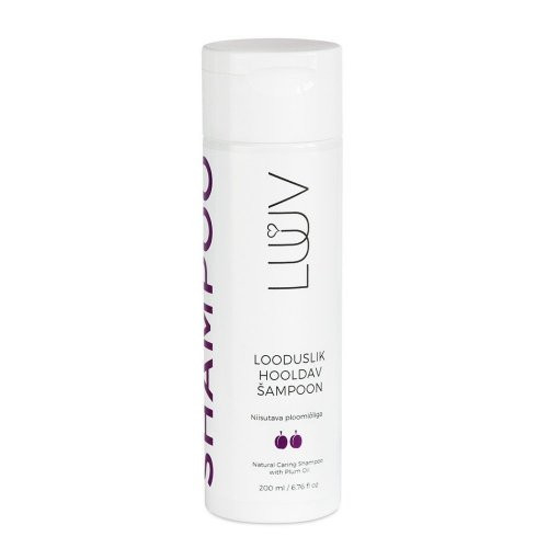 Luuv Natural Caring Shampoo With Plum Oil Natūralus šampūnas su slyvų aliejumi, 200ml
