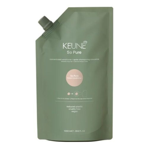 Keune So Pure Polish Shampoo Refill Šampūno papildymas, suteikiantis plaukams glotnumo ir blizgesio, 1000ml