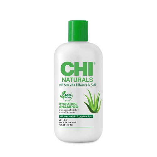 CHI Naturals Hydrating Shampoo Drėkinantis šampūnas su aloe vera ir hialurono rūgštimi, 355ml